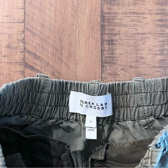 Derek Lam 10 Crosby Size 2 Green Contrast Stitch Utility Joggers Pants - Picture 6 of 8